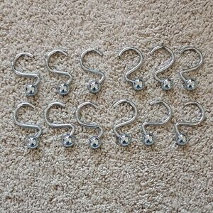 Silver Shower Curtain Hooks